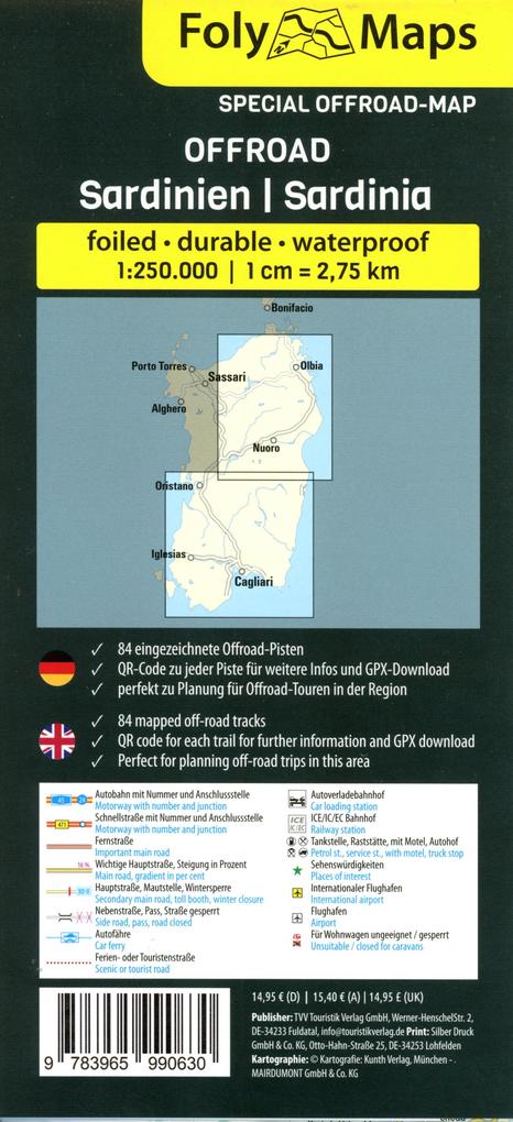 Weitere Ansicht: FolyMaps OFFROAD Sardinien 1:250 000 | Peter Schmitz