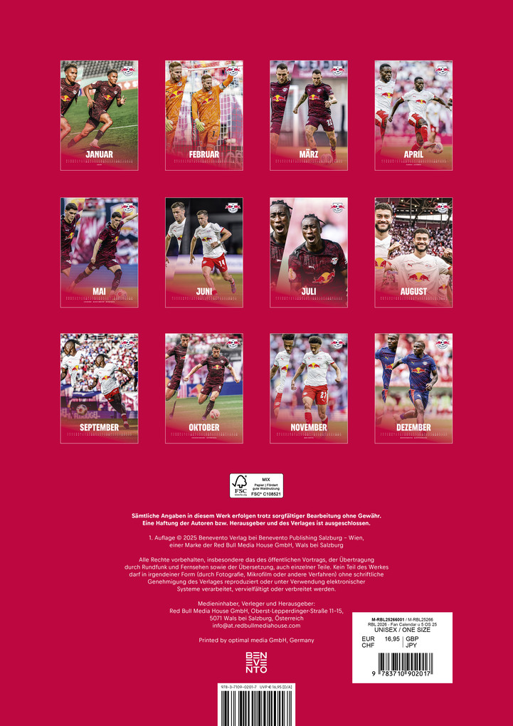 Weitere Ansicht: RB Leipzig 2026 - Fankalender