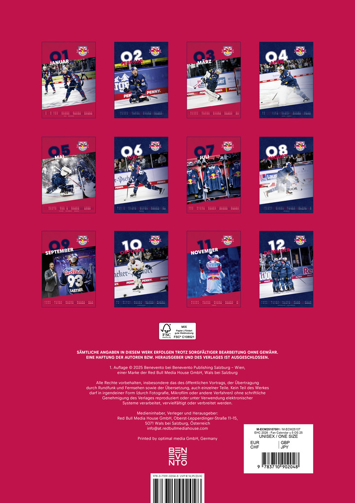 Weitere Ansicht: EHC Red Bull München 2026 - Fankalender