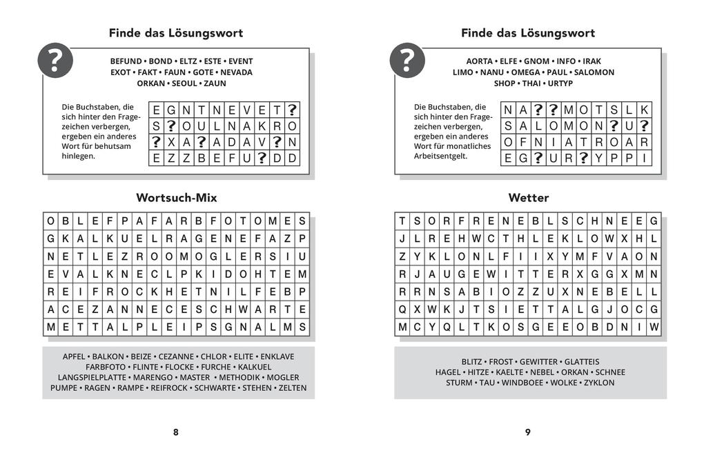 Weitere Ansicht: 365 Wortsuchrätsel