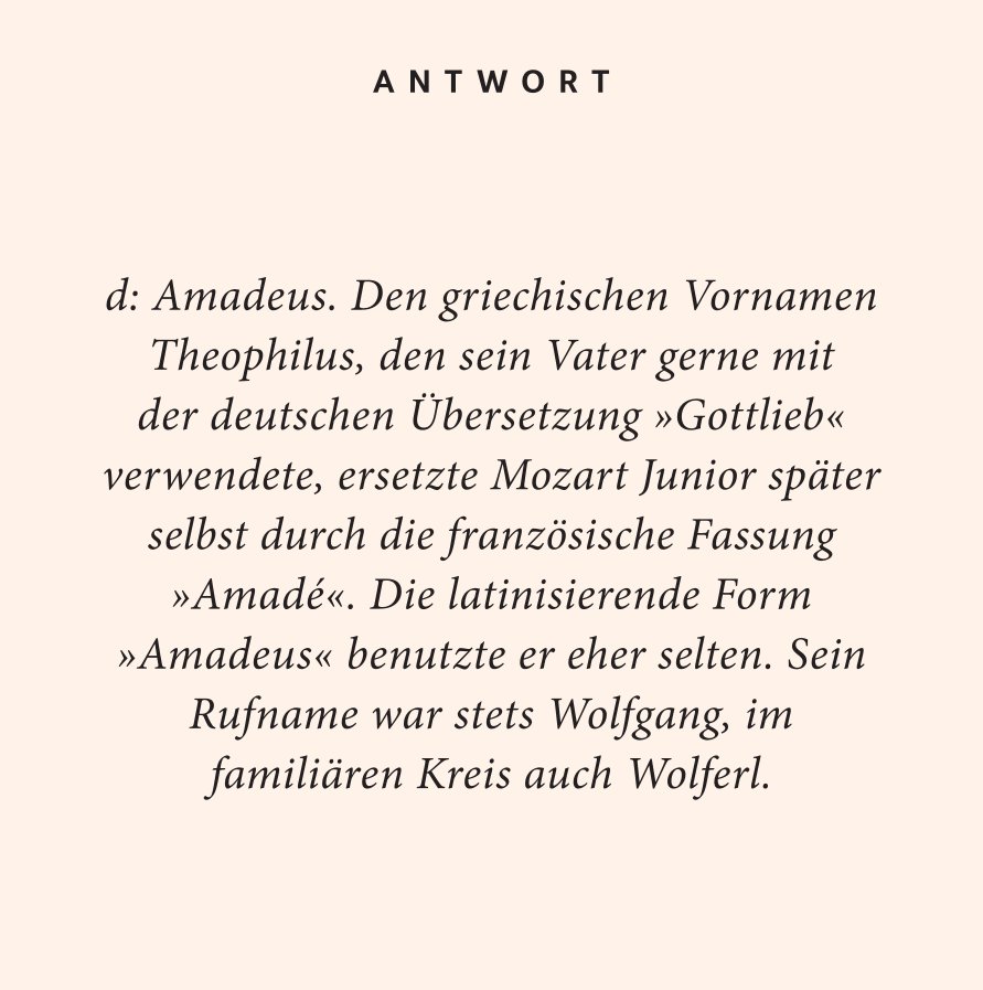 Weitere Ansicht: Mozart-Quiz | Reinhard Palmer