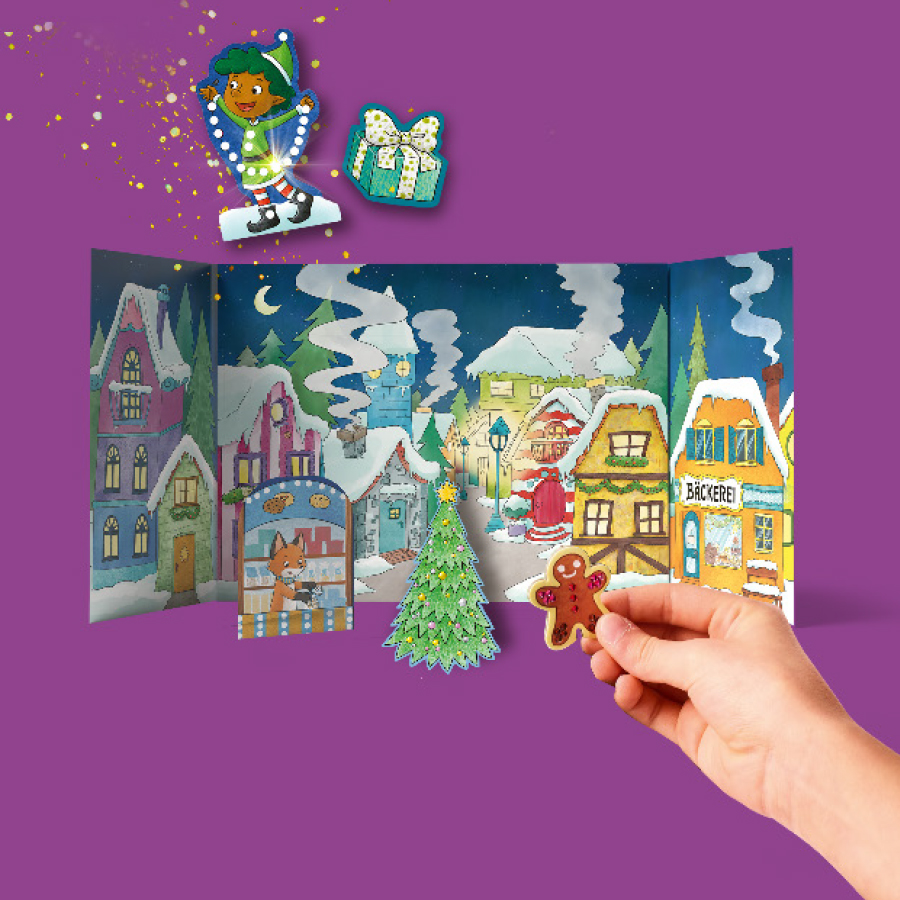 Weitere Ansicht: Diamond Painting Adventskalender Glitzerndes Weihnachtsdorf. Mit Material und Werkzeug für 24 Aufsteller | Mimi Hecher