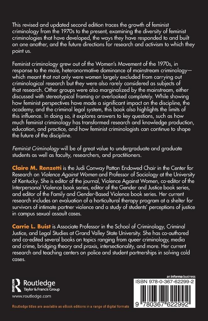 Weitere Ansicht: Feminist Criminology | Carrie L. Buist, Claire M. Renzetti