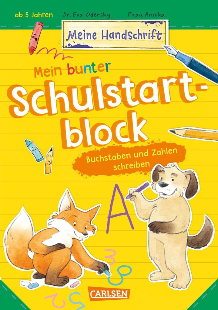 Produktbild: Mein bunter Schulstartblock: Buchstaben und Zahlen schreiben | Eva Odersky