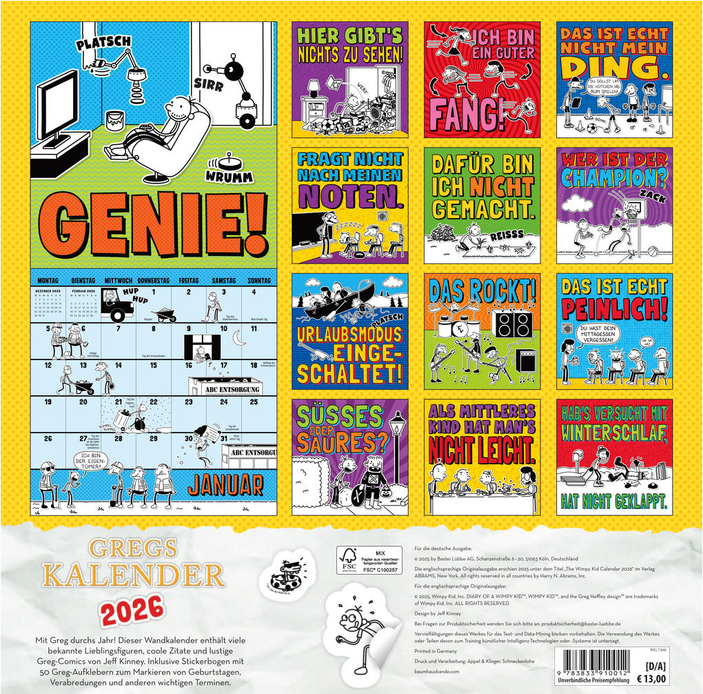 Weitere Ansicht: Gregs Kalender 2026 | Jeff Kinney