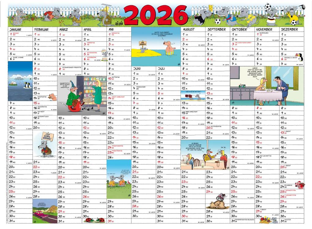 Weitere Ansicht: Uli Stein Jahresplaner 2026: Posterkalender | Uli Stein