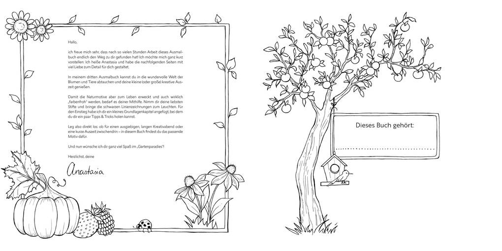 Weitere Ansicht: Gartenparadies - Florale Motive und Tiere ausmalen | Anastasia Sälinger