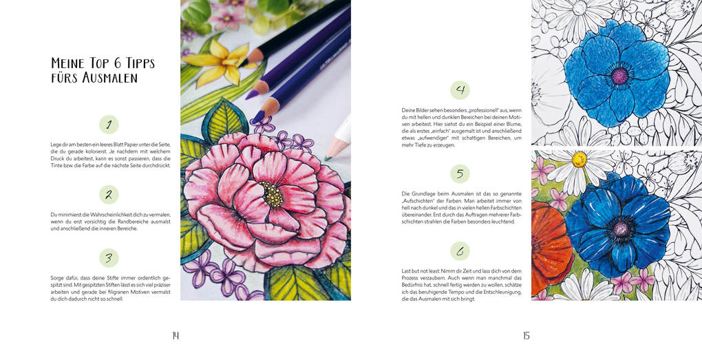 Weitere Ansicht: Gartenparadies - Florale Motive und Tiere ausmalen | Anastasia Sälinger