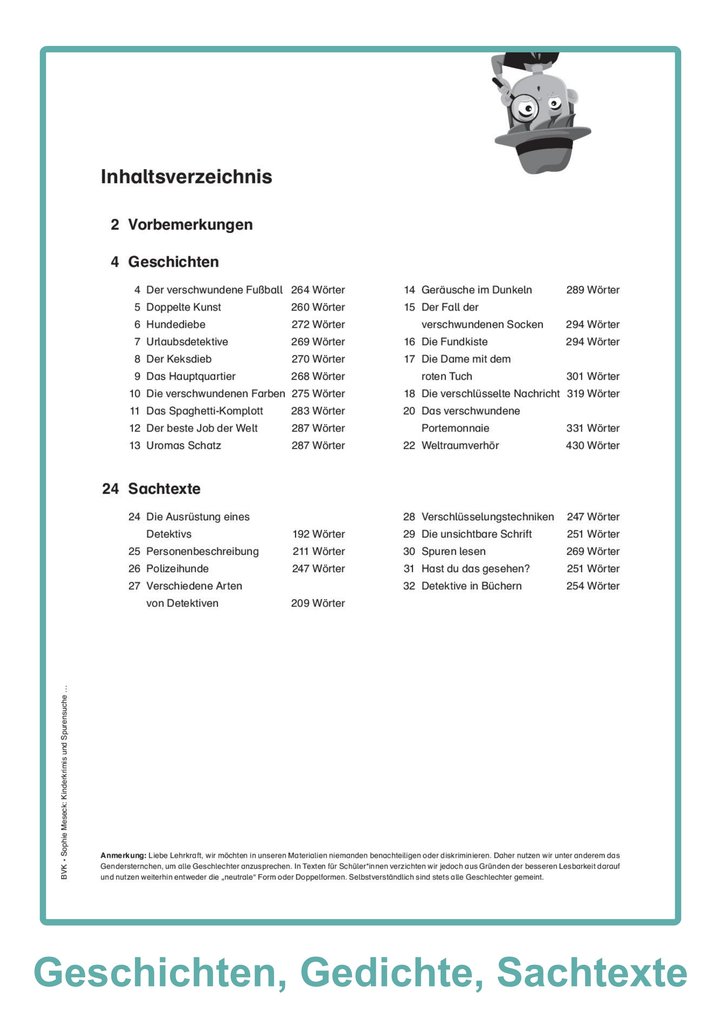 Weitere Ansicht: Kinderkrimis und Spurensuche - Detektivgeschichten gemeinsam im Lesetandem lesen | Sophie Meseck