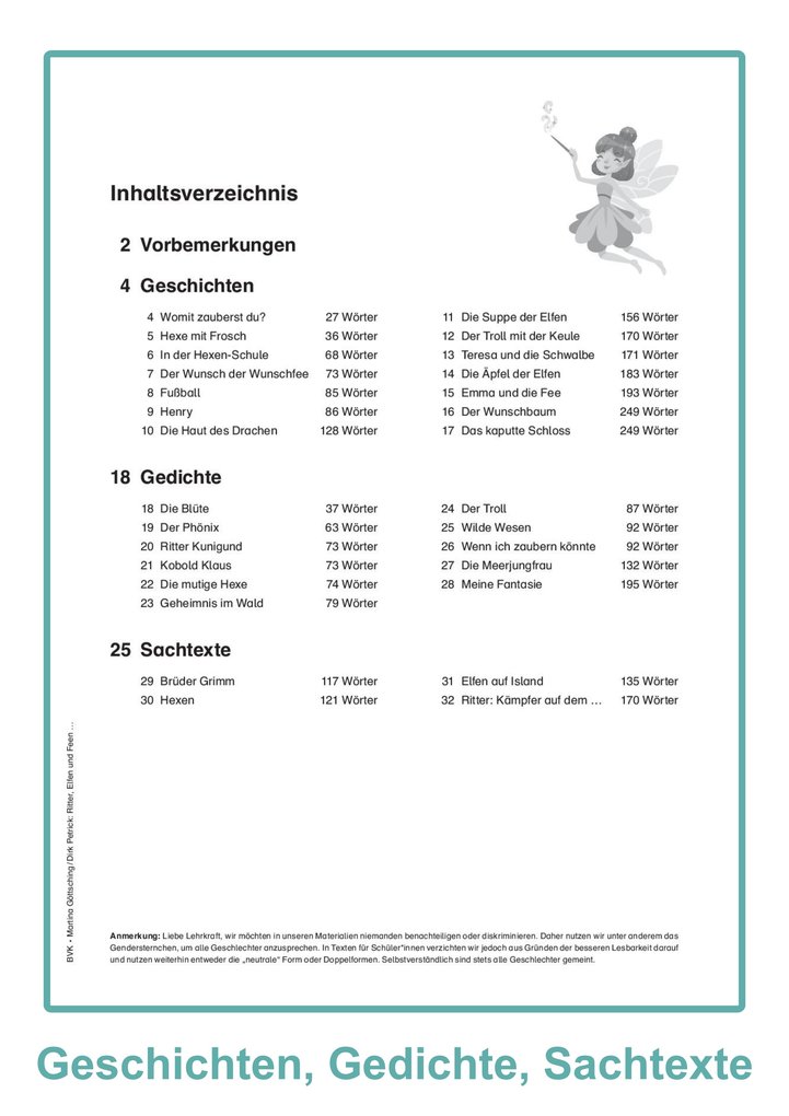 Weitere Ansicht: Ritter, Elfen und Feen - Fantastische Geschichten, Gedichte und Sachtexte im Lesetandem lesen | Dirk Petrick, Martina Göttsching