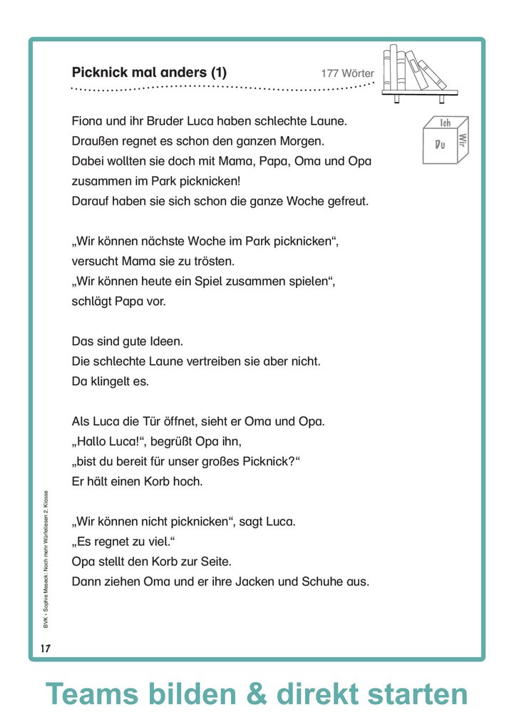 Weitere Ansicht: Noch mehr Würfellesen 2. Klasse | Sophie Meseck