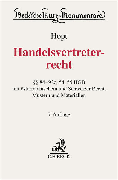 Produktbild: Handelsvertreterrecht | Klaus J. Hopt, Patrick C. Leyens, Hanno Merkt