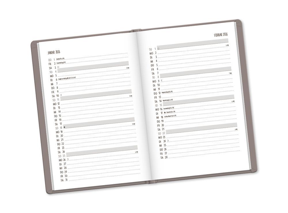 Weitere Ansicht: Terminplaner Lederlook 2026 Taupe