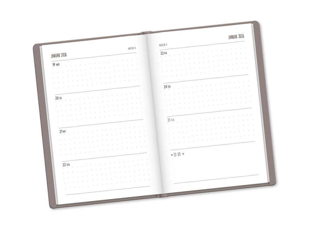 Weitere Ansicht: Terminplaner Lederlook 2026 Taupe