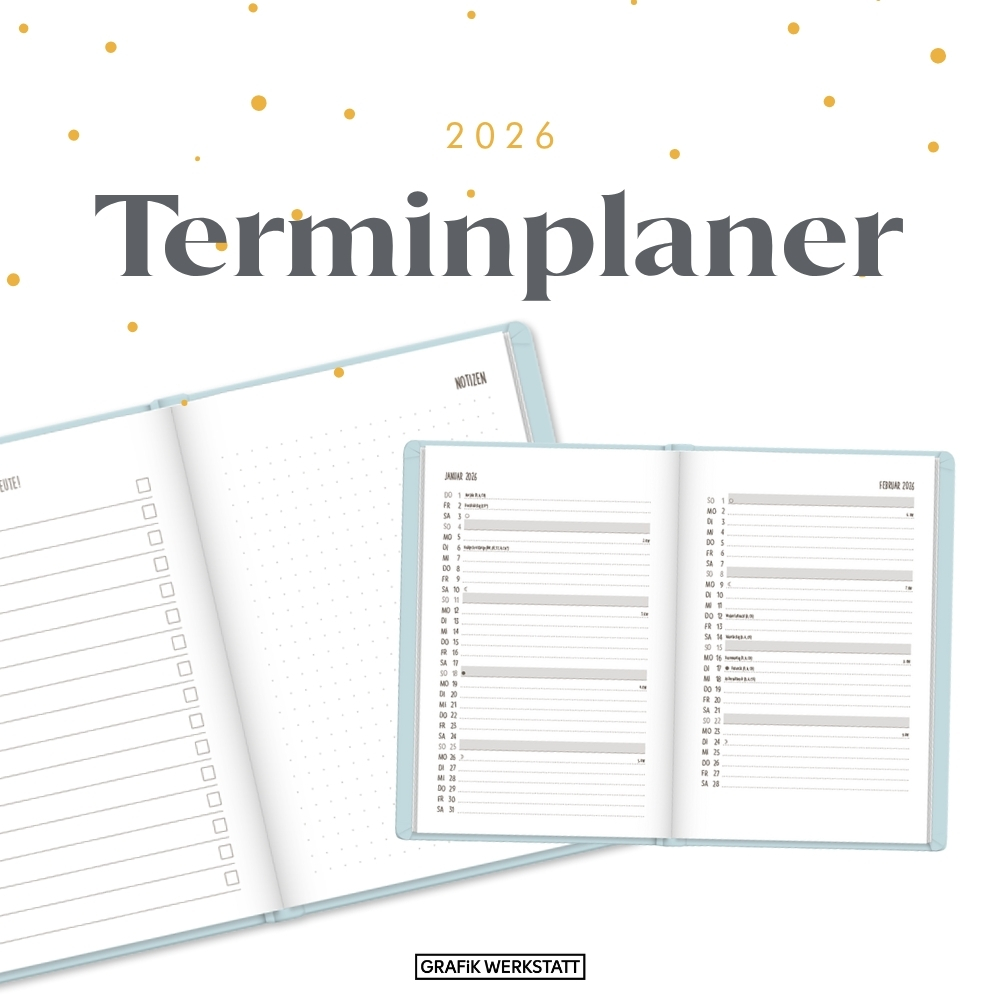 Weitere Ansicht: Terminplaner Lederlook 2026 Hellblau