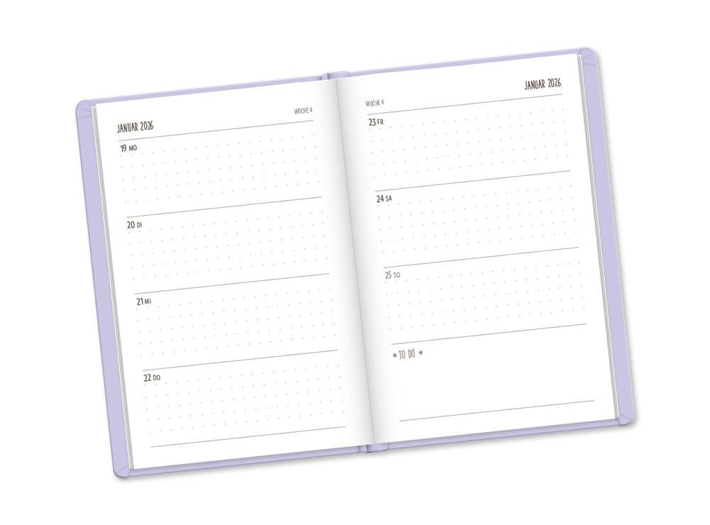 Weitere Ansicht: Terminplaner Lederlook 2026 Lavender