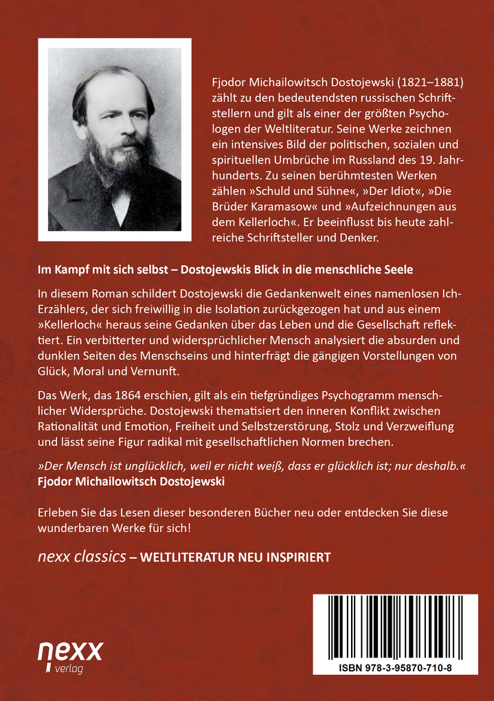 Weitere Ansicht: Aufzeichnungen aus dem Kellerloch | Fjodor Michailowitsch Dostojewski, Fjodor M. Dostojewskij