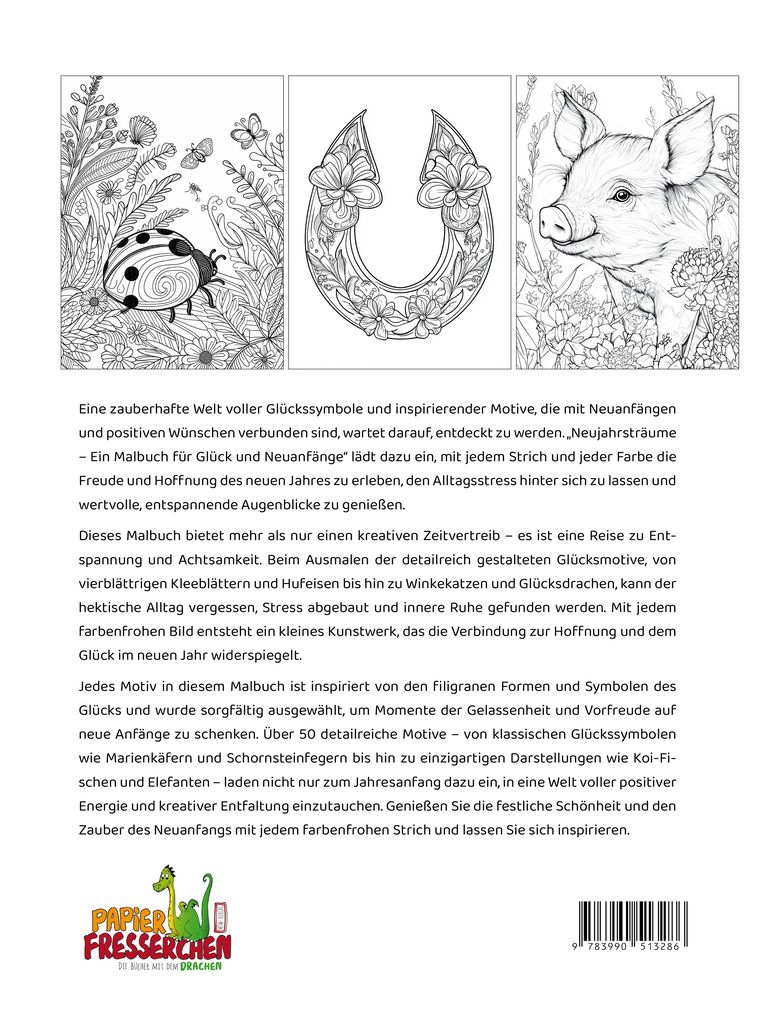 Weitere Ansicht: Neujahrsträume - Ein Malbuch für Glück und Neuanfänge | Nanja Holland