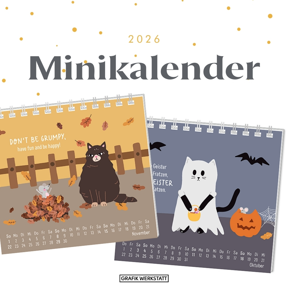 Weitere Ansicht: Mini-Kalender 2026 Have a purrrfect time!