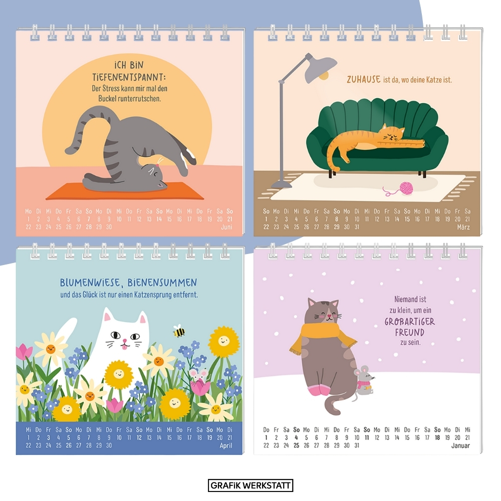 Weitere Ansicht: Mini-Kalender 2026 Have a purrrfect time!
