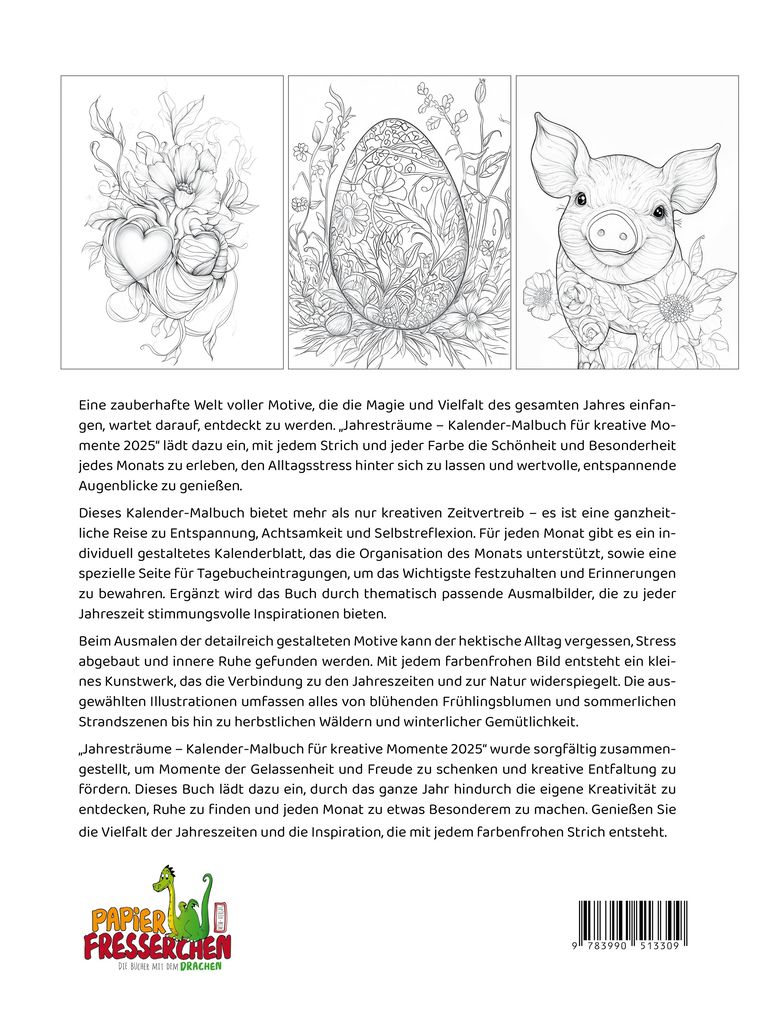 Weitere Ansicht: Jahresträume - Malbuch-Kalender für kreative Momente 2025 | Nanja Holland