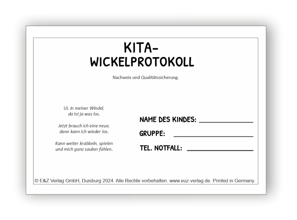 Weitere Ansicht: Kita-Wickelprotokoll | Helga Momm