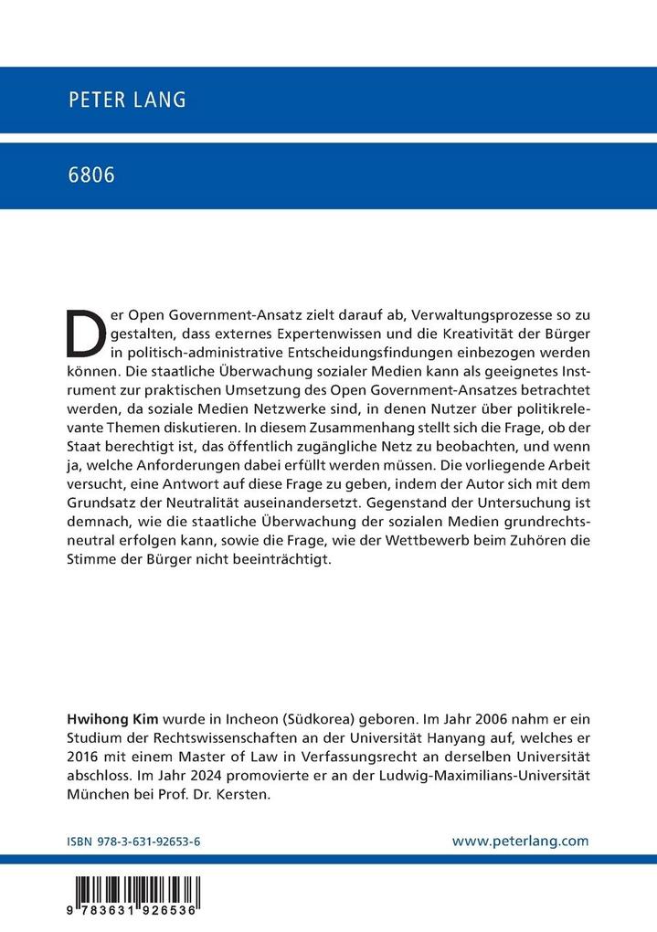 Weitere Ansicht: Open Government und staatliche Neutralität | Hwihong Kim