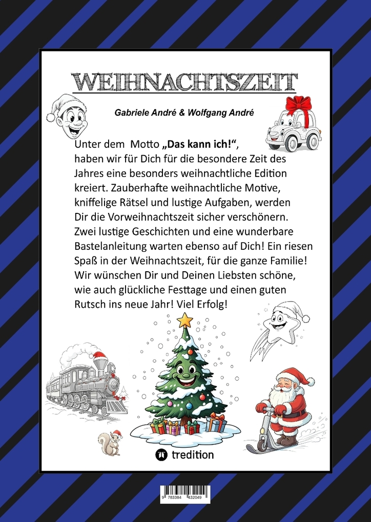 Weitere Ansicht: CRAFTBOOK - 100 AUSMALMOTIVE - LUSTIGE GESCHICHTEN - WEIHNACHTSMANN BASTELANLEITUNG - SPANNENDE RÄTSEL & AUFGABEN | Gabriele André, Wolfgang André