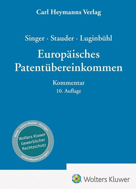 Produktbild: Singer / Stauder / Luginbühl, Europäisches Patentübereinkommen - Kommentar
