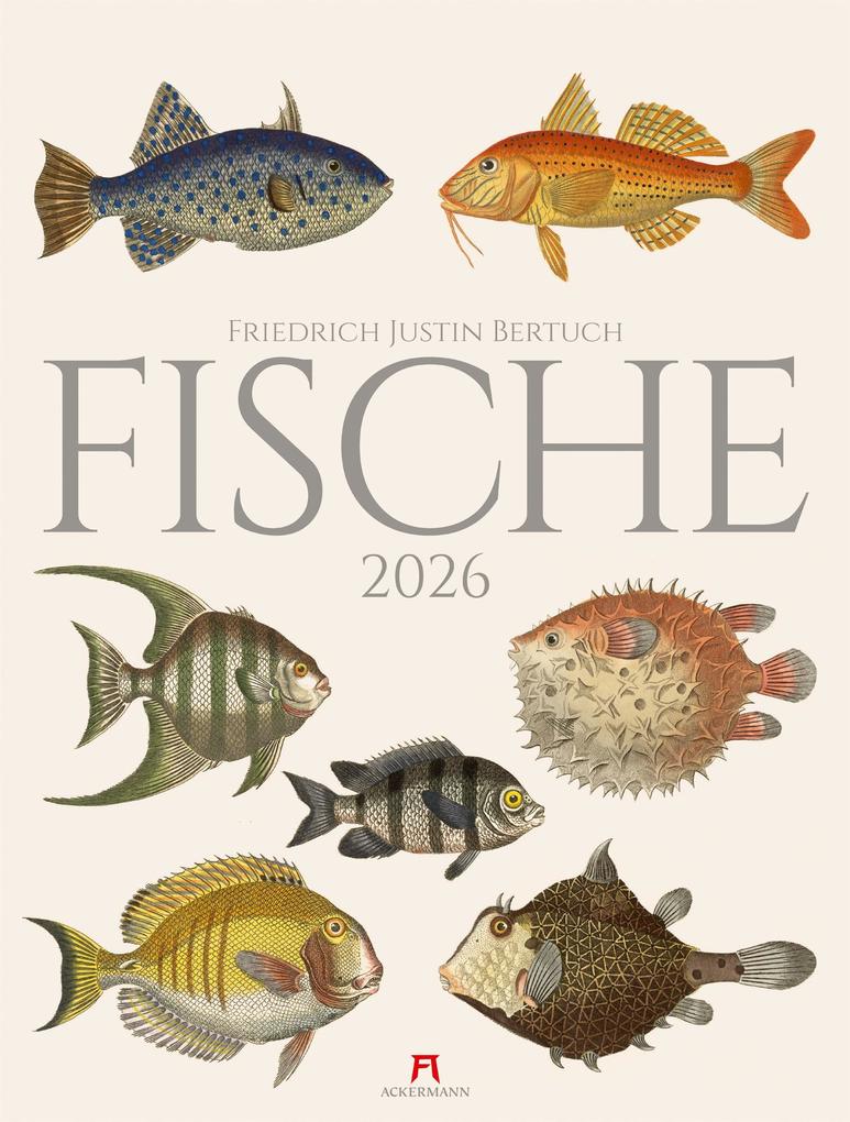 Produktbild: Fische Kalender 2026 | Friedrich Justin Bertuch, Ackermann Kunstverlag GmbH