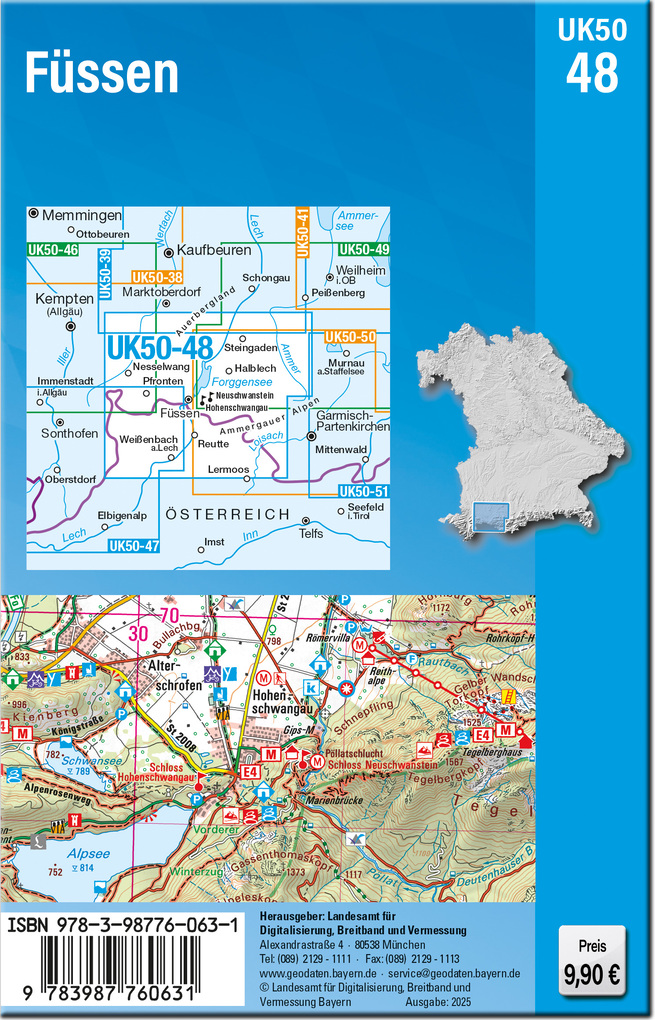 Weitere Ansicht: UK50-48 Füssen (Umgebungskarte 1:50000)