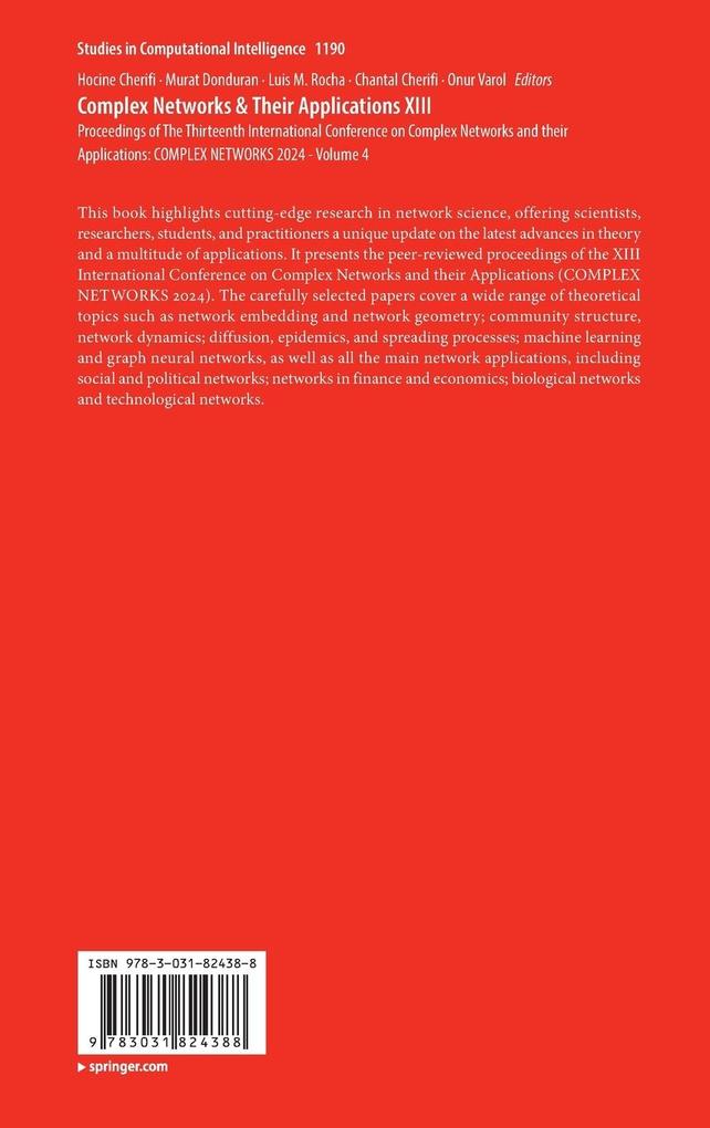 Weitere Ansicht: Complex Networks & Their Applications XIII