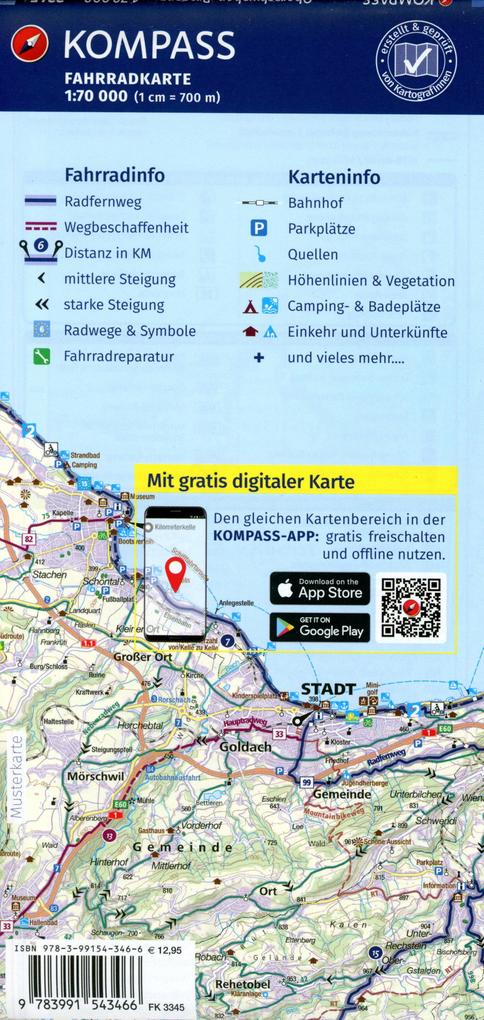 Weitere Ansicht: KOMPASS Fahrradkarte 3345 Oberschwaben, Unterallgäu, Bregenz 1:70.000