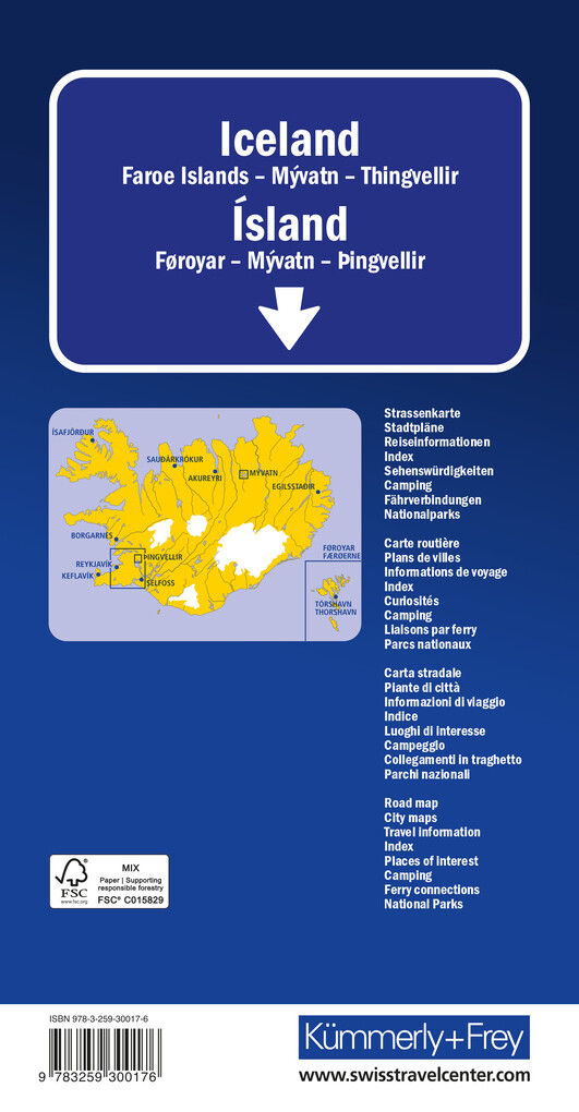 Weitere Ansicht: Kümmerly+Frey Strassenkarte Island 1:650.000