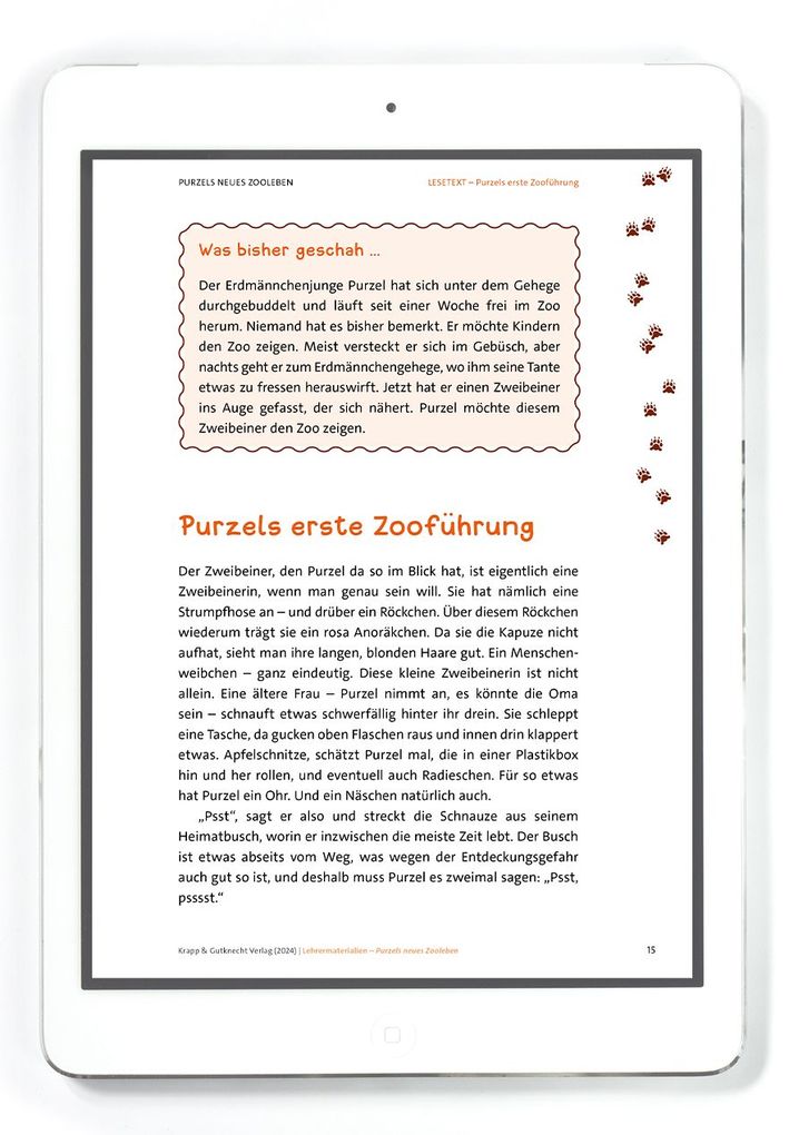 Weitere Ansicht: Purzels neues Zooleben - Lehrerheft | Petra Zwerenz