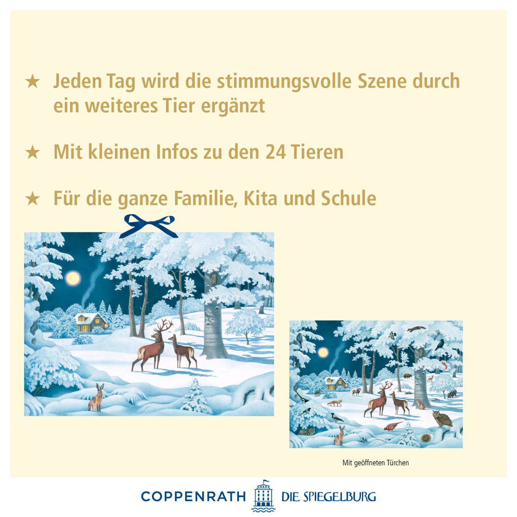 Weitere Ansicht: Wand-Adventskalender - Wintertiere bei Nacht