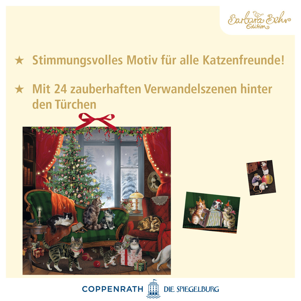 Weitere Ansicht: Wand-Adventskalender - Katzen am Fenster