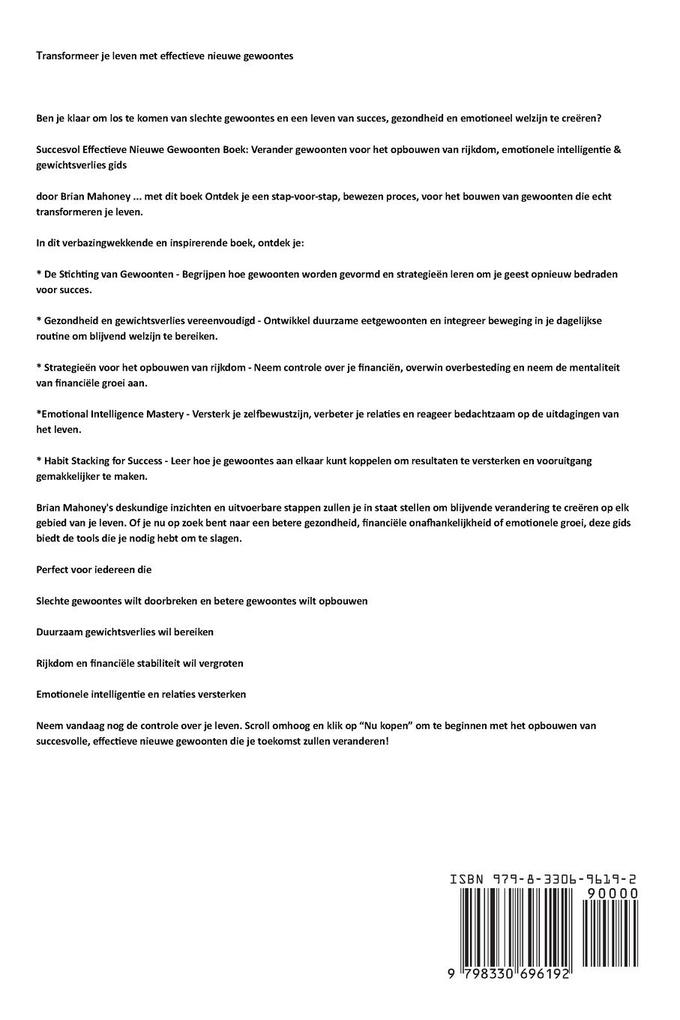 Weitere Ansicht: Succesvol Effectief Nieuwe Gewoonten Boek | Brian Mahoney