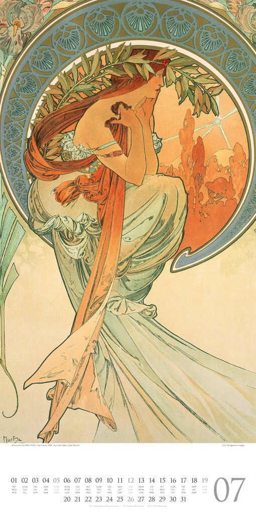 Weitere Ansicht: Alfons Mucha Kalender 2026 | Alfons Mucha, Ackermann Kunstverlag GmbH
