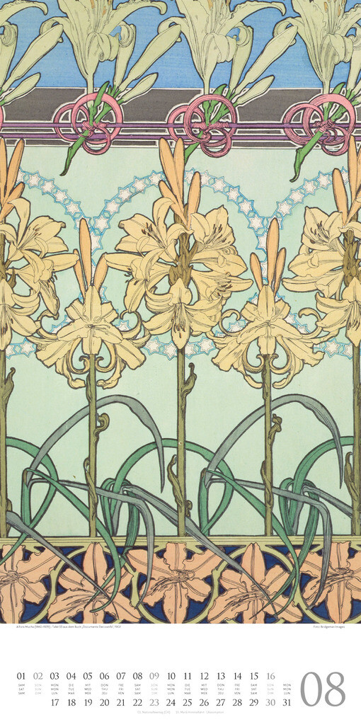 Weitere Ansicht: Alfons Mucha Kalender 2026 | Alfons Mucha, Ackermann Kunstverlag GmbH