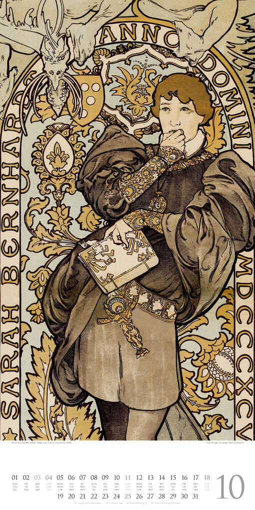 Weitere Ansicht: Alfons Mucha Kalender 2026 | Alfons Mucha, Ackermann Kunstverlag GmbH