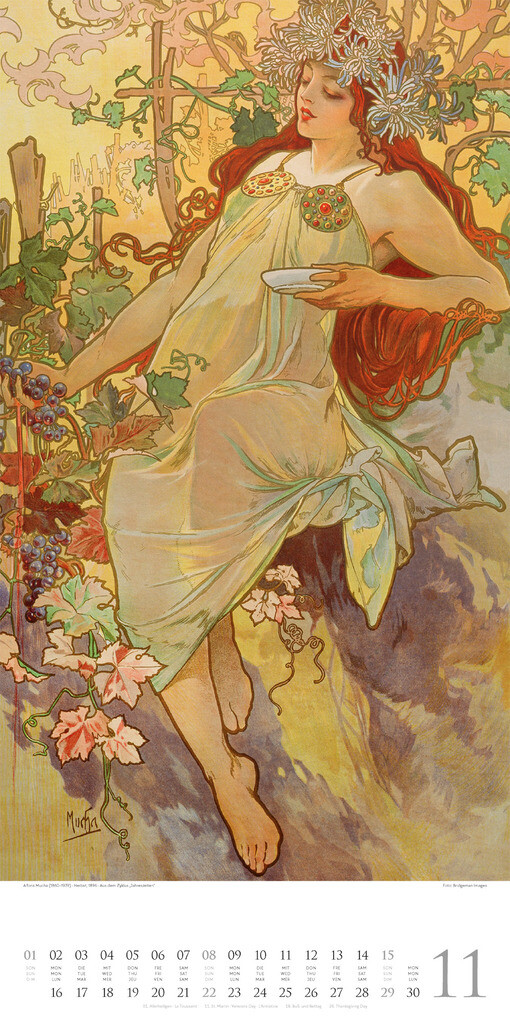 Weitere Ansicht: Alfons Mucha Kalender 2026 | Alfons Mucha, Ackermann Kunstverlag GmbH