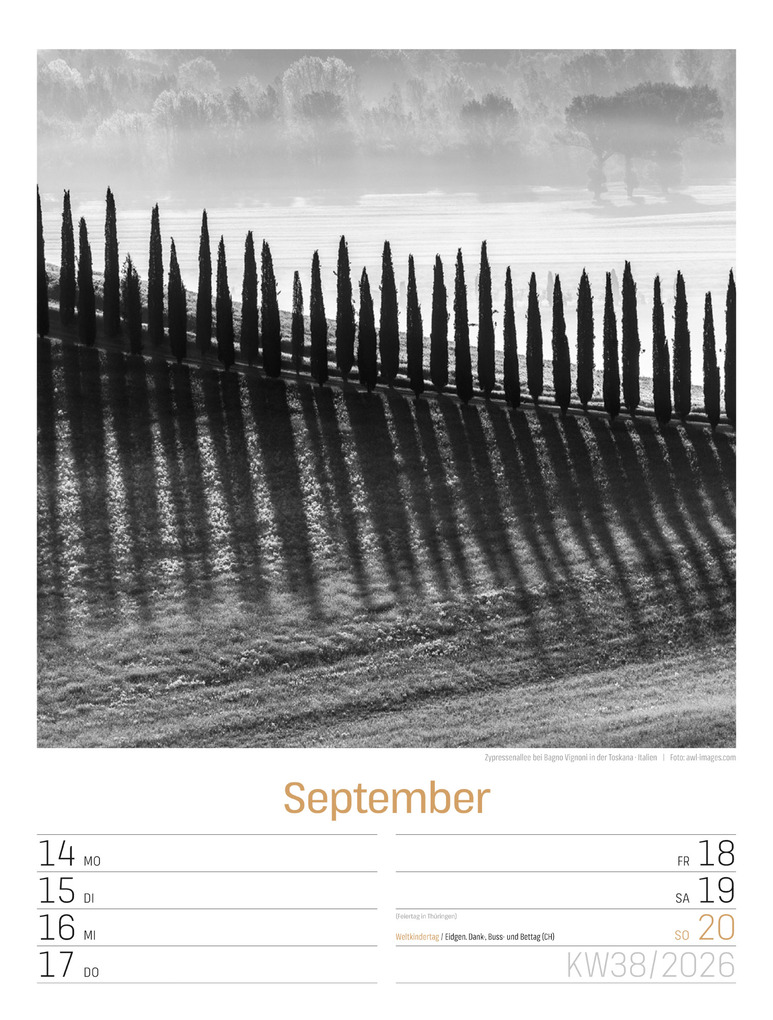 Weitere Ansicht: Silent Nature Wochenplaner Kalender 2026 | Ackermann Kunstverlag GmbH