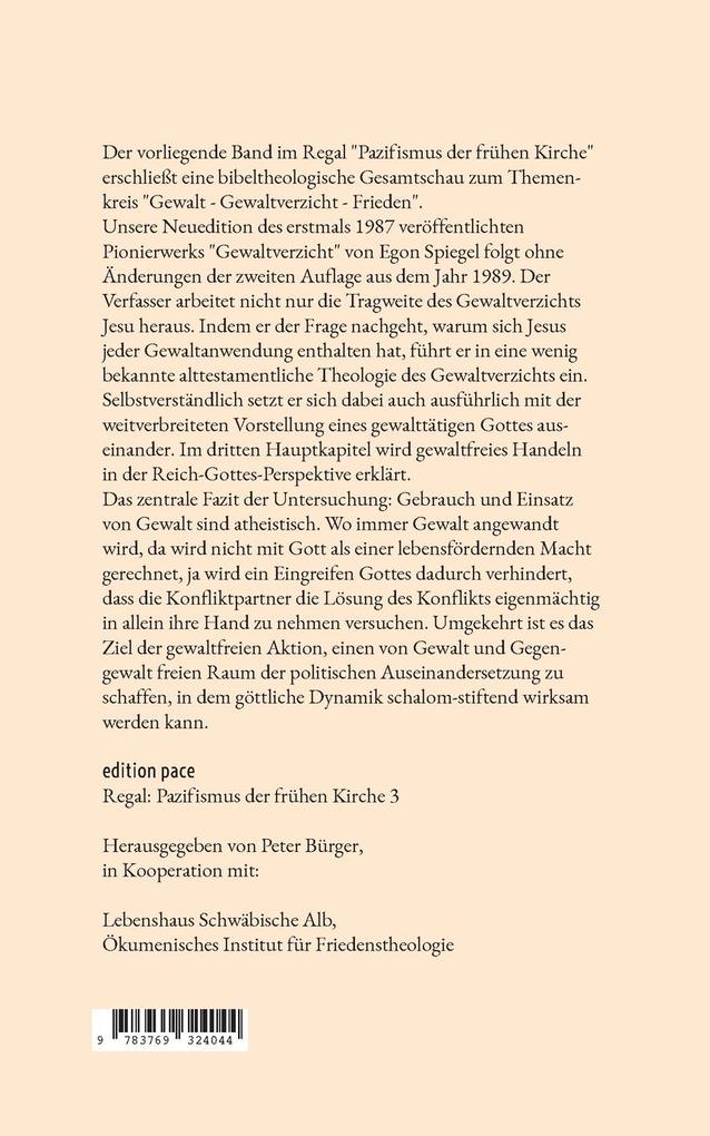 Weitere Ansicht: Gewaltverzicht | Egon Spiegel