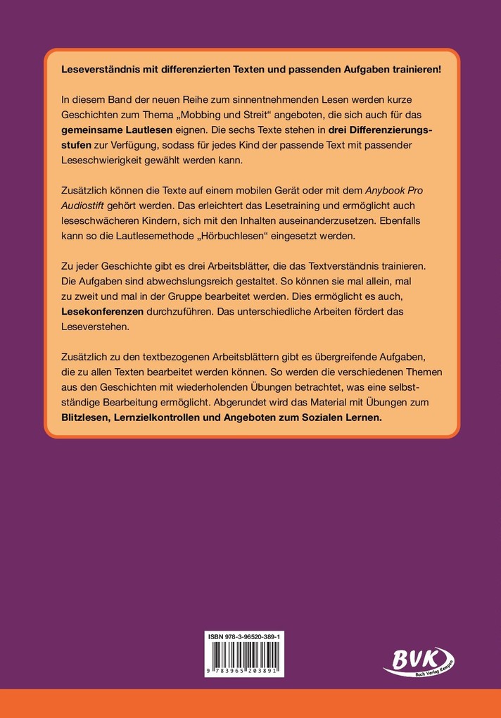 Weitere Ansicht: Fit im Leseverstehen - Mobbing und Streit | Alisya Pauten