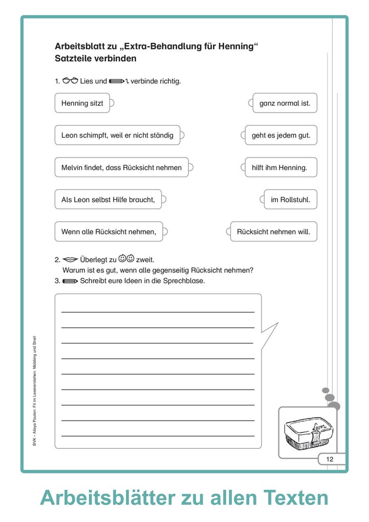 Weitere Ansicht: Fit im Leseverstehen - Mobbing und Streit | Alisya Pauten