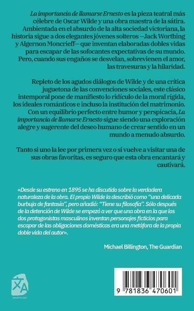 Weitere Ansicht: La importancia de llamarse Ernesto | Oscar Wilde