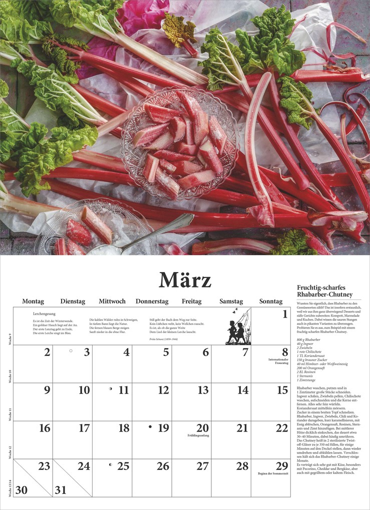 Weitere Ansicht: DUMONTS - DuMonts neuer Küchenkalender 2026 - Broschürenkalender 42 x 29 cm - Mit Rezepten, Gedichten & Food-Fotografie für die Küche | DUMONT Kalenderverlag GmbH & Co. KG