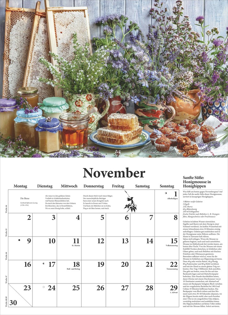 Weitere Ansicht: DUMONTS - DuMonts neuer Küchenkalender 2026 - Broschürenkalender 42 x 29 cm - Mit Rezepten, Gedichten & Food-Fotografie für die Küche | DUMONT Kalenderverlag GmbH & Co. KG