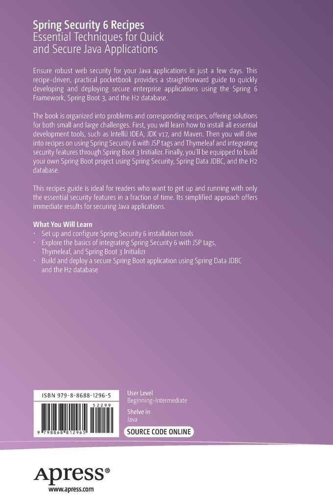 Weitere Ansicht: Spring Security 6 Recipes | Massimo Nardone
